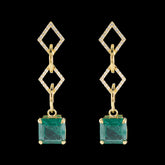 Dewi Green Gemstone Stud Earrings for Everyday Glam